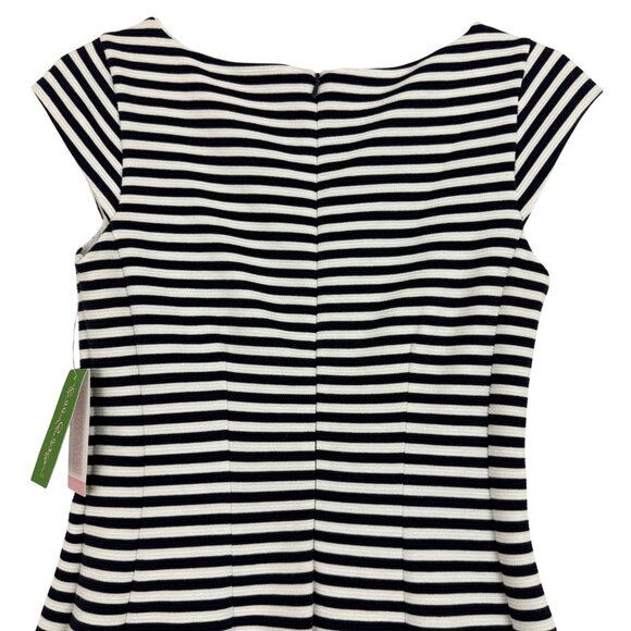 Lilly Pulitzer Dress Women's Small Briella Ottoman Stripe Cap Sleeve Zip Back - Picture 6 of 16